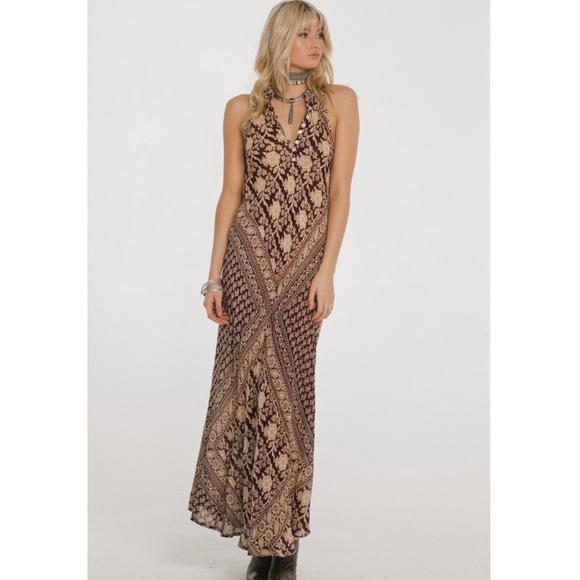 RAGA Dresses & Skirts - RAGA Harvest Moon Maxi Tank Dress Maroon Print